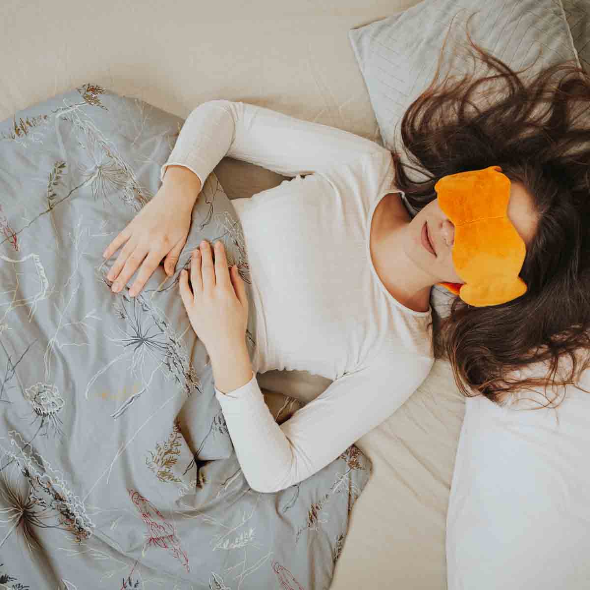 Couverture thérapeutique originale - Housse en coton grise avec plantes dorées