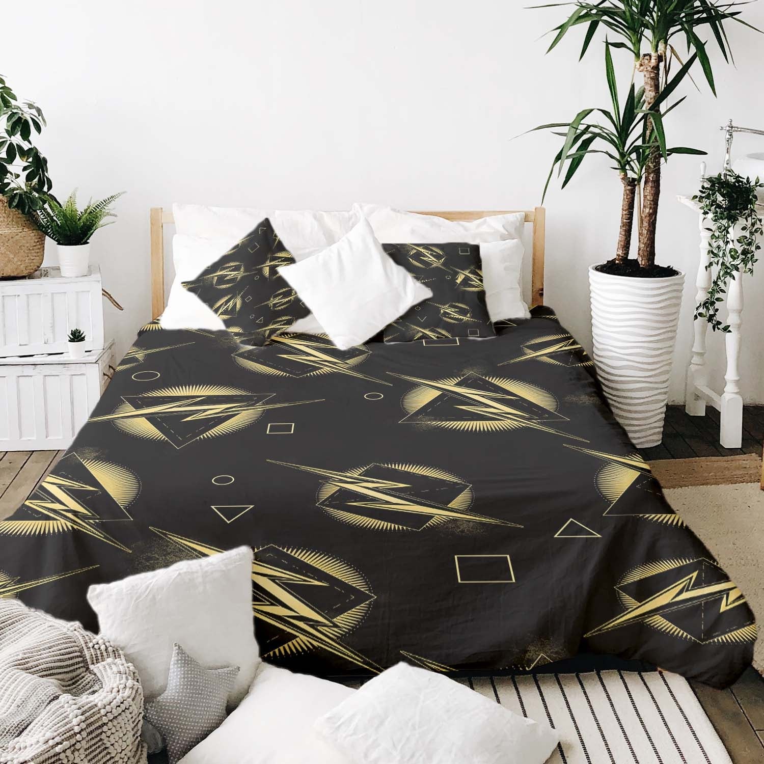 Therapy blankets bedding set yellow lightning