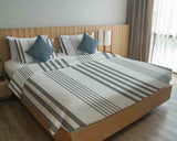 Therapy blankets bedding set gray with thick and thin stripes