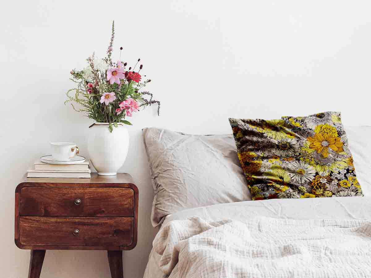 Health pillow yellow flowers