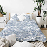 Original therapy blanket - cotton cover waves in blue