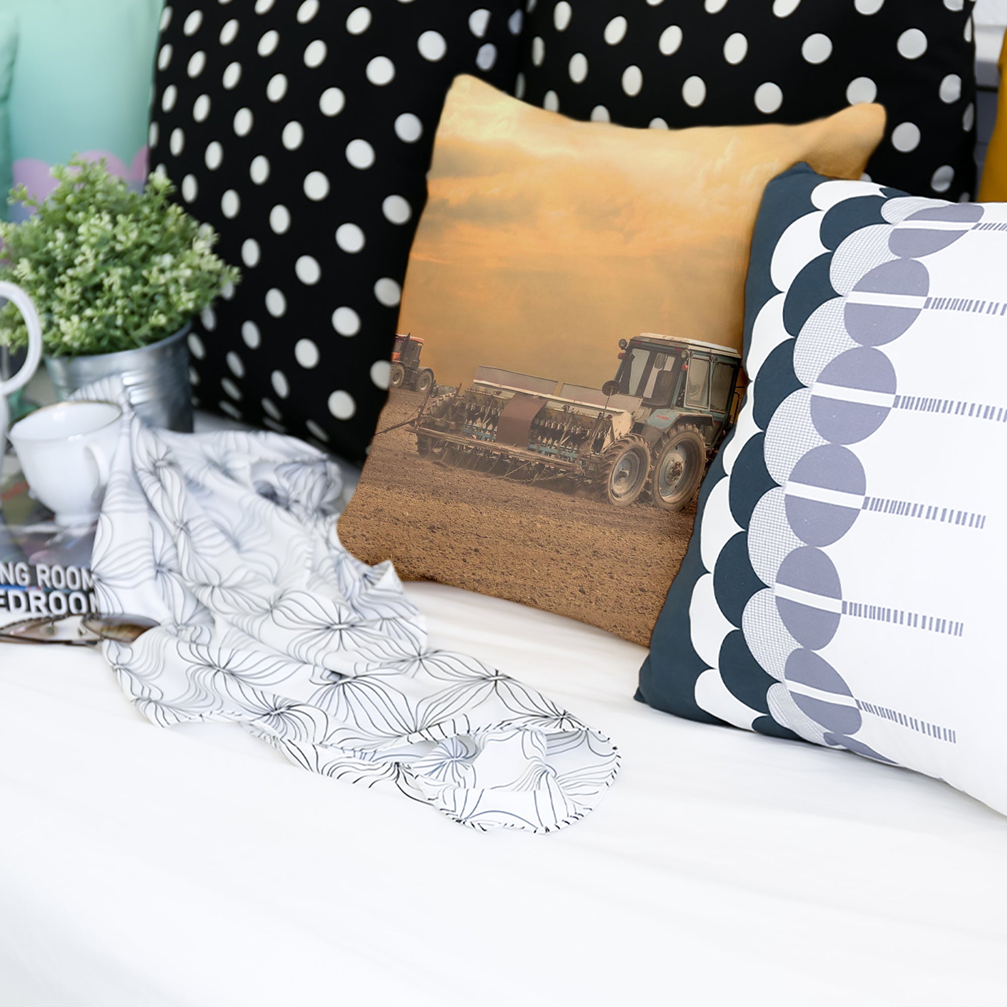 Health Pillow Two Tractors