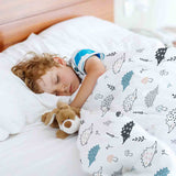 Therapy blanket and bedding set, white with hedgehog.