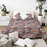 Therapy blanket and bedding set, red with comics.