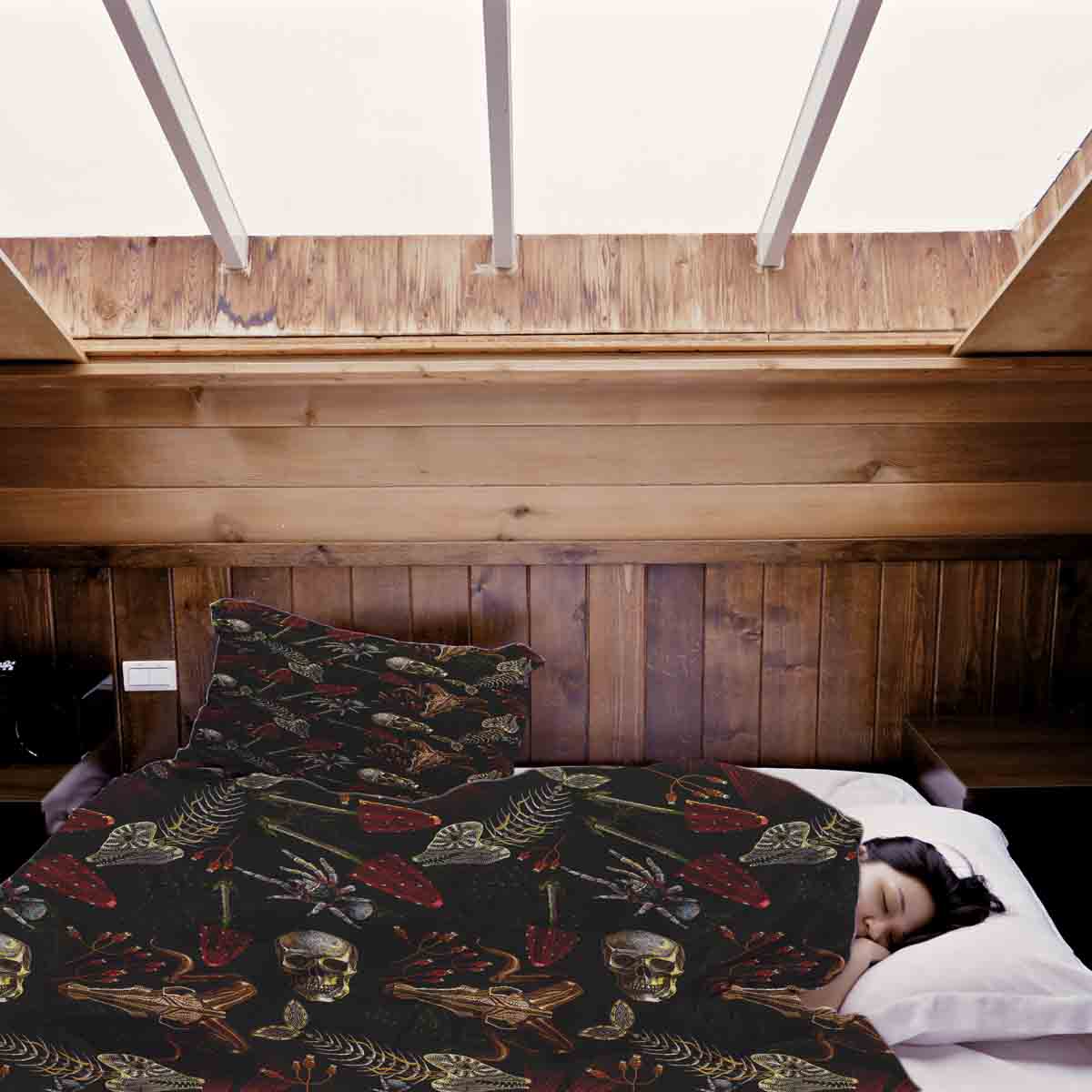 Couverture thérapeutique originale - Housse en coton Halloween Squelette