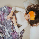 Therapy blanket and bedding set with a sea of purple flowers.
