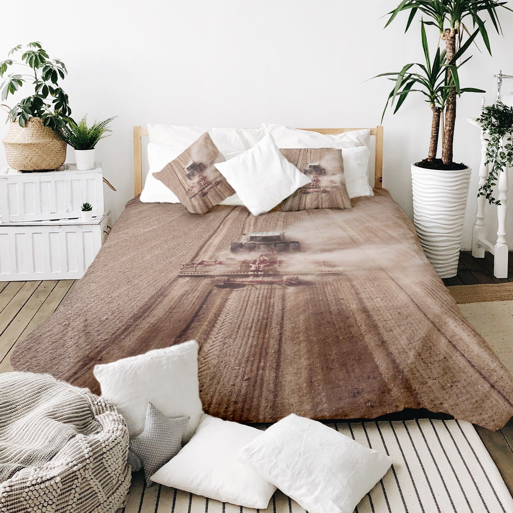 Therapy blankets bedding set tractor in the dust