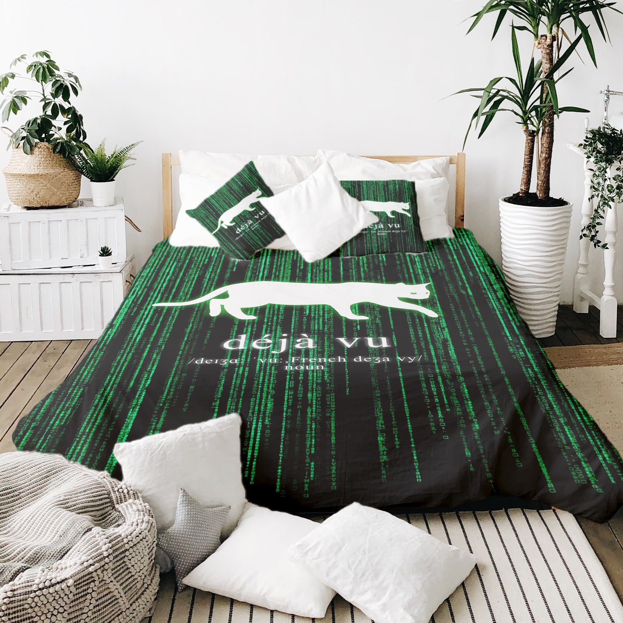 Couverture thérapeutique originale - Housse en coton verte Déjà-Vu