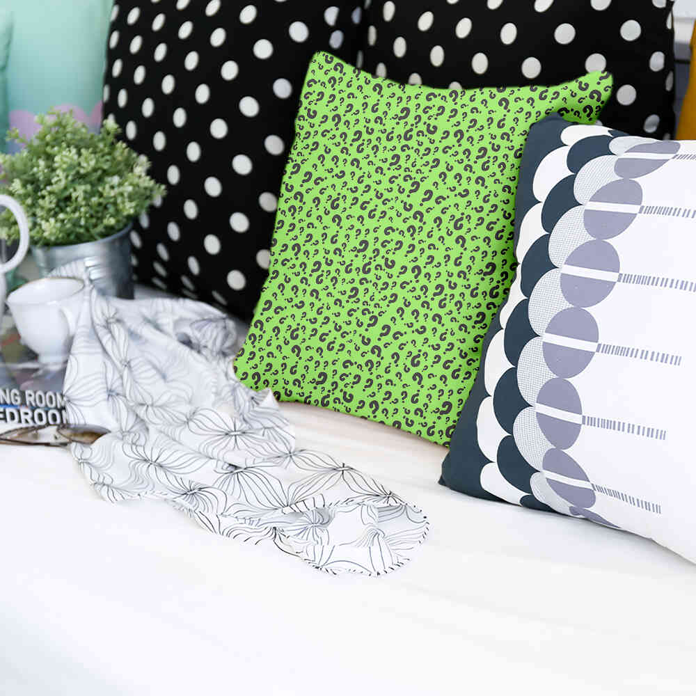 Health Pillow Light Green with Question Mark