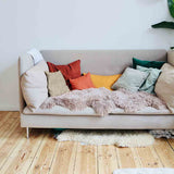 Health pillow beige with black leaf pattern