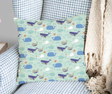 Green health pillow with whales