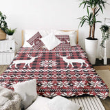 Therapy blankets bedding set, checkered with reindeer.
