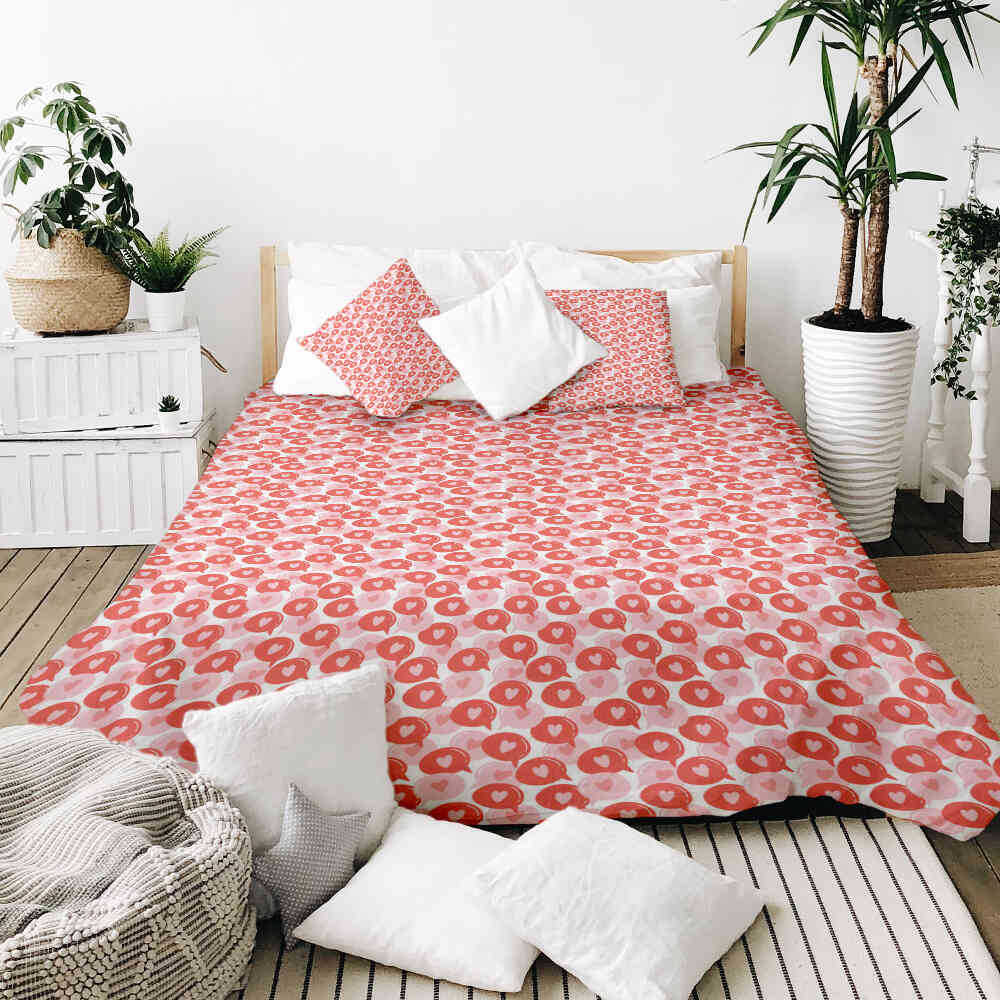 Therapy blankets bedding set speech bubble with heart