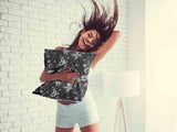 Health pillow, black, creepy dragonfly