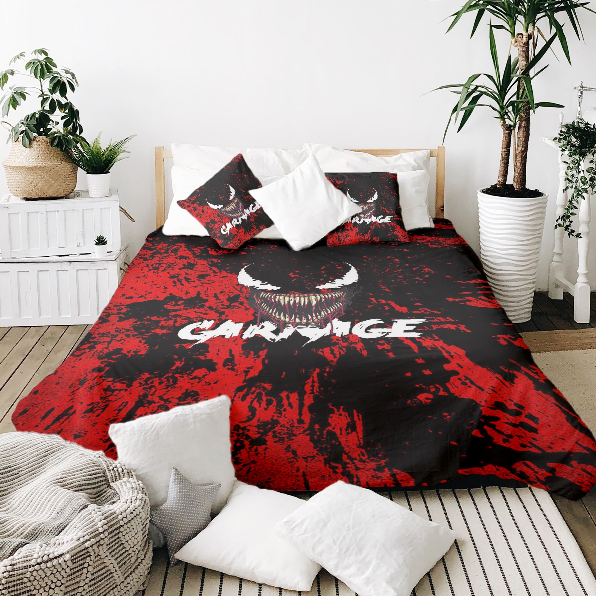 Therapy blankets bedding set black joker face