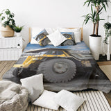 Original therapy blanket - cotton cover yellow truck
