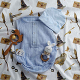 Therapy blanket and bedding set, white with owls.