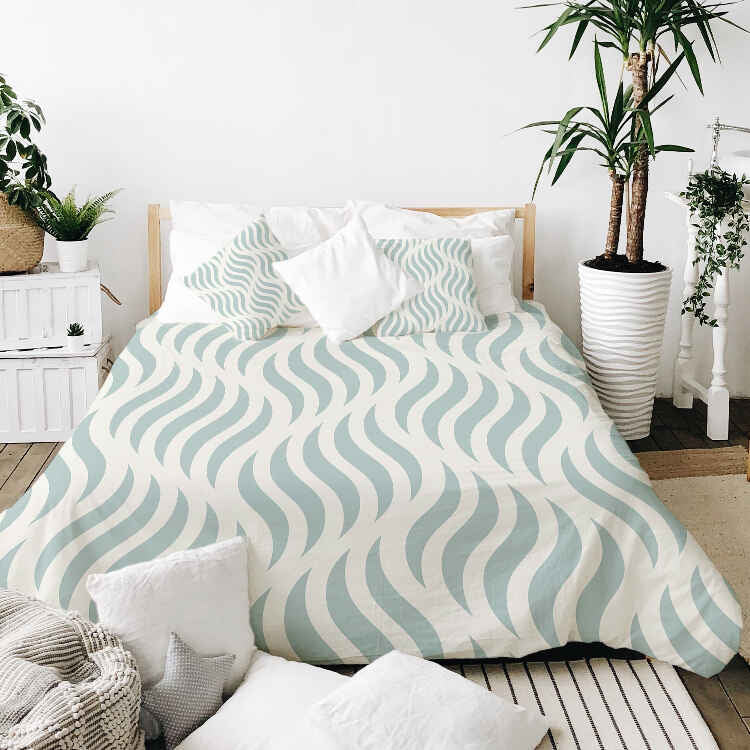 Couverture thérapeutique originale - Housse en coton vagues abstraites