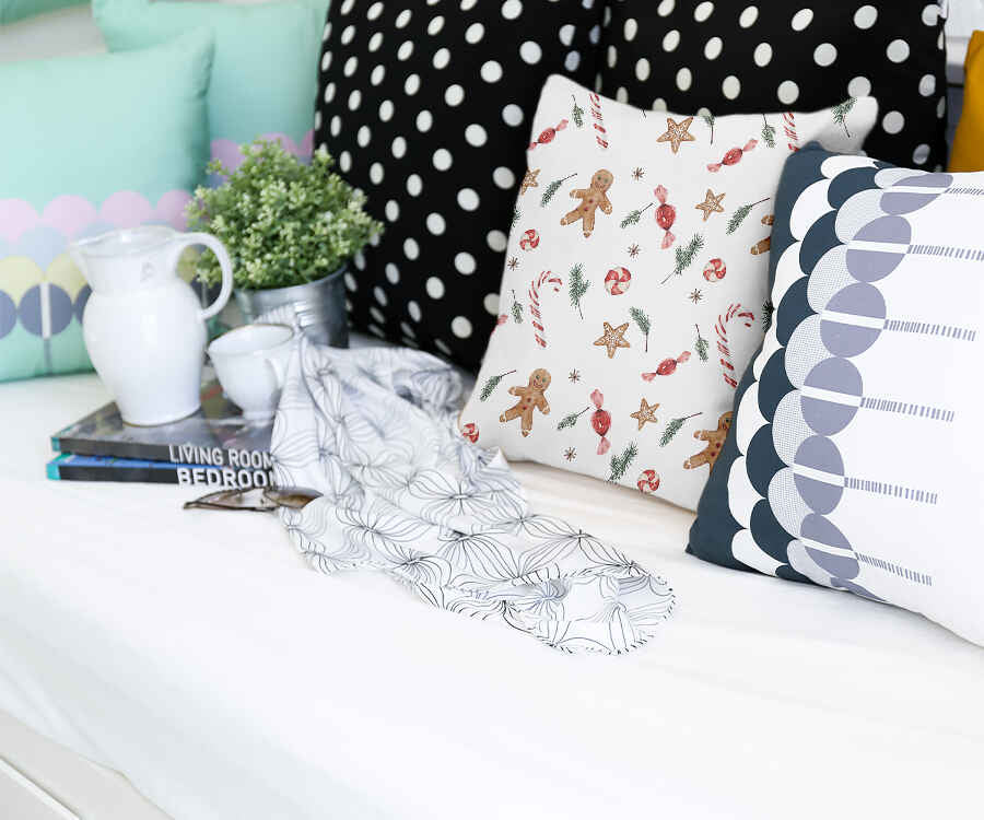 Coussin de santé temps de Noël blanc