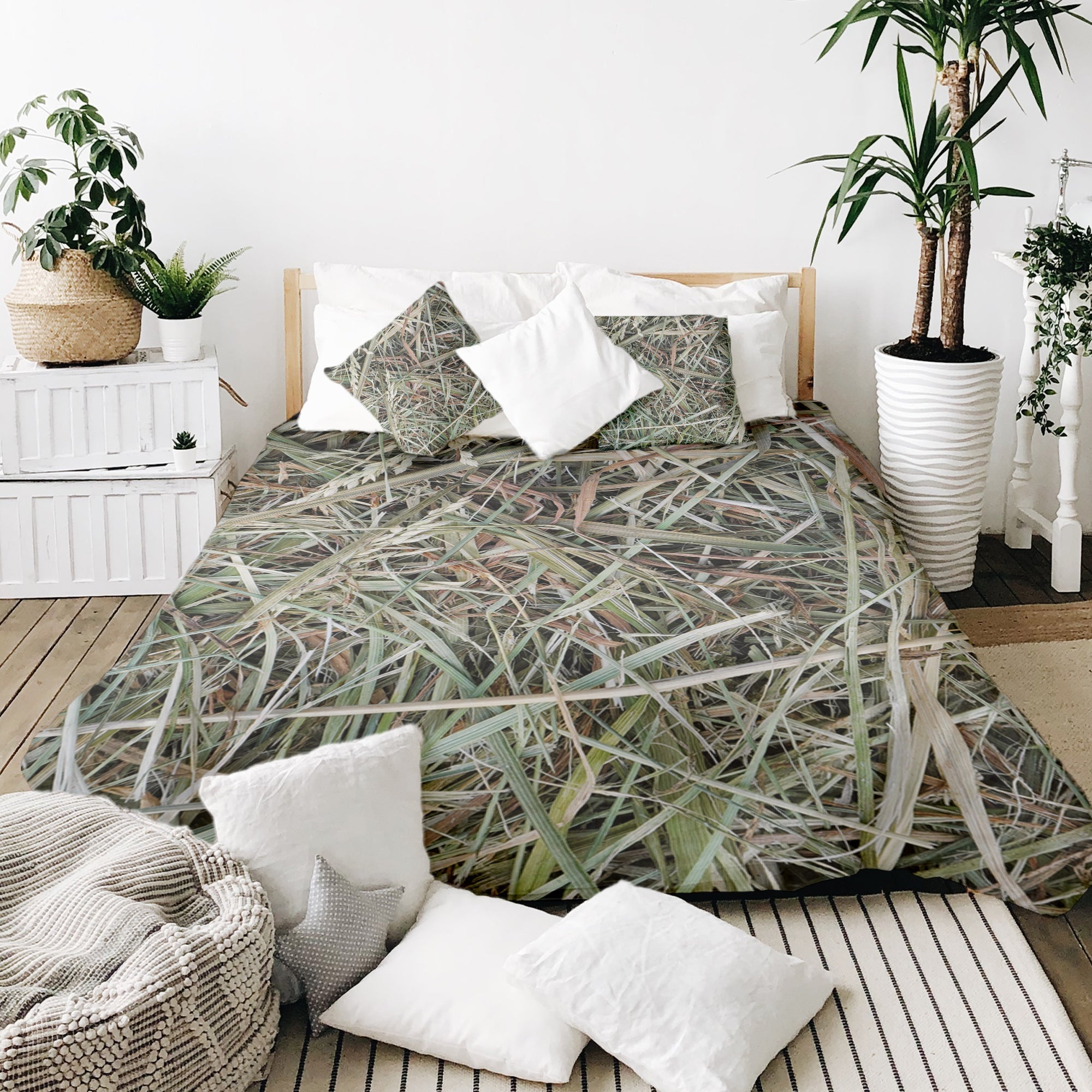 Couverture thérapeutique originale - Housse en coton blanc avec paille