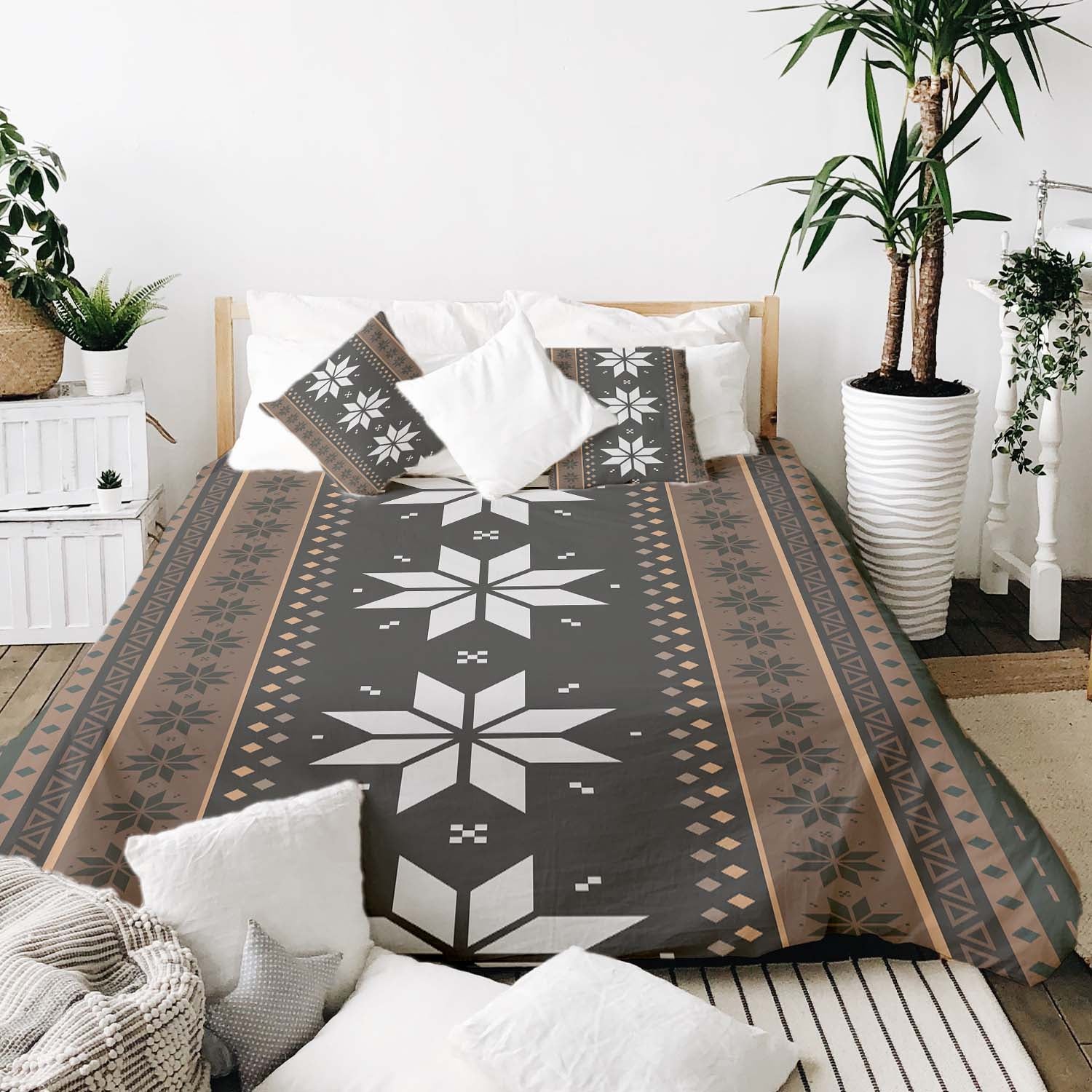Couverture thérapeutique originale - Housse en coton rayée avec étoiles