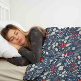Therapy blankets bedding set, Christmas leaves design.
