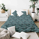 Original therapy blanket - cotton cover waves turquoise-green