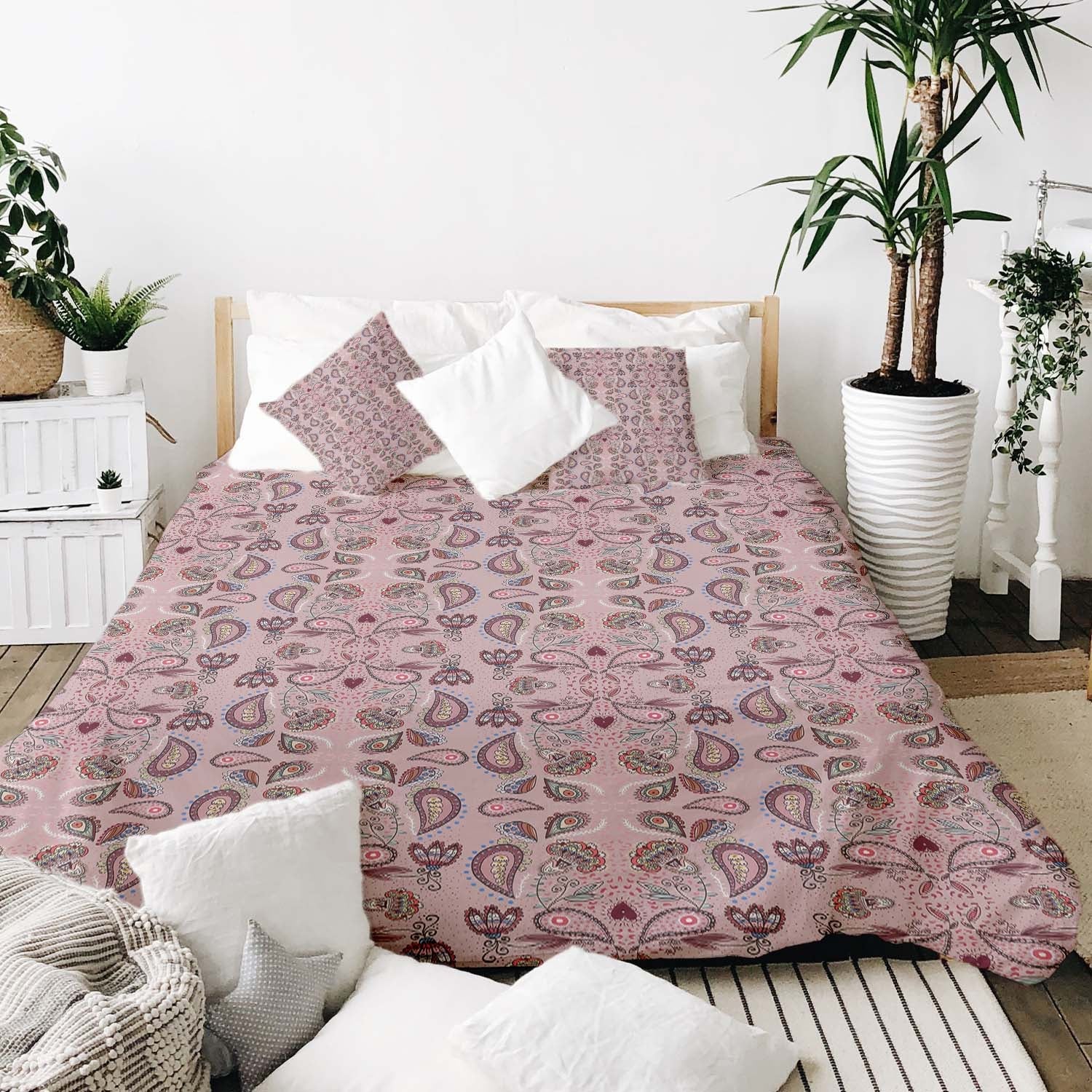 Couverture thérapeutique originale - Housse en coton Mandala rose