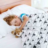 Original therapy blanket - cotton cover white with sheep