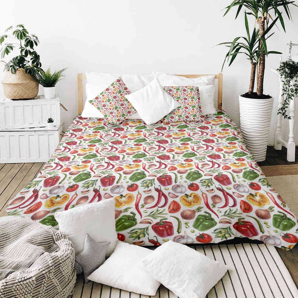 Ensemble de literie avec couverture thérapeutique aux légumes