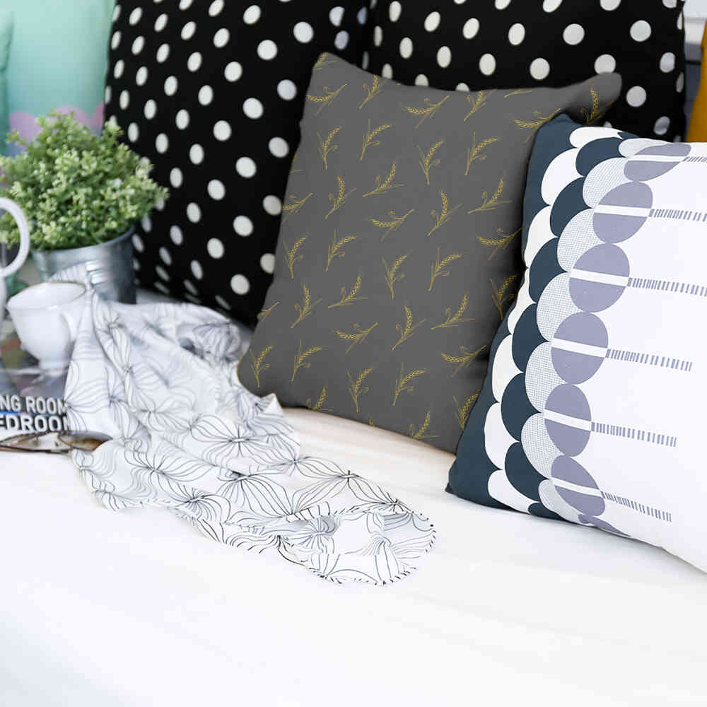 Coussin de santé gris avec blé