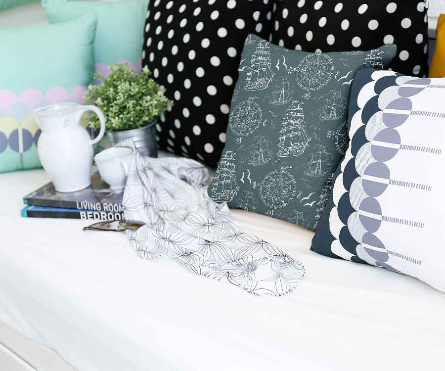 Coussin de santé avec des bateaux