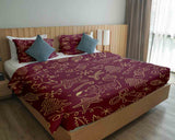 Therapy blankets and bedding set, red with funny Christmas motifs.