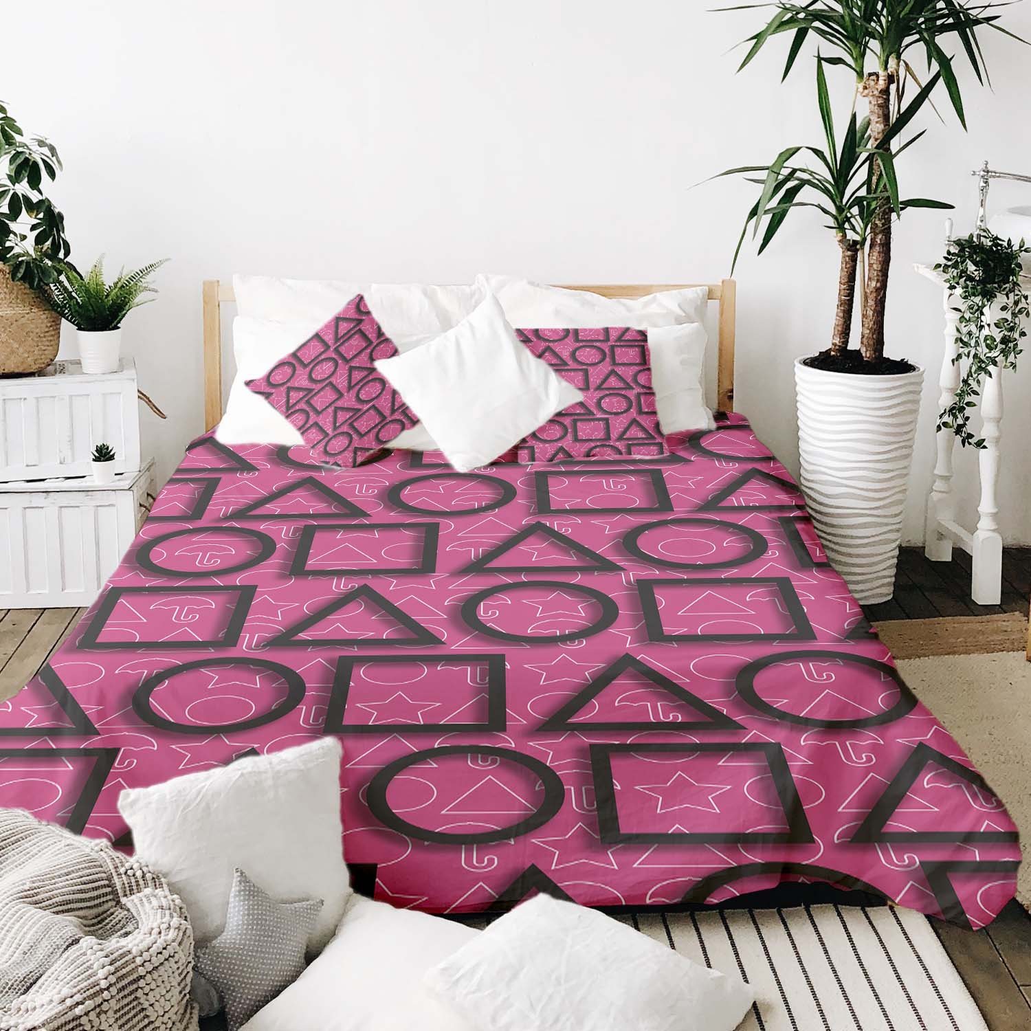 Therapy blankets bedding set Pink Squid