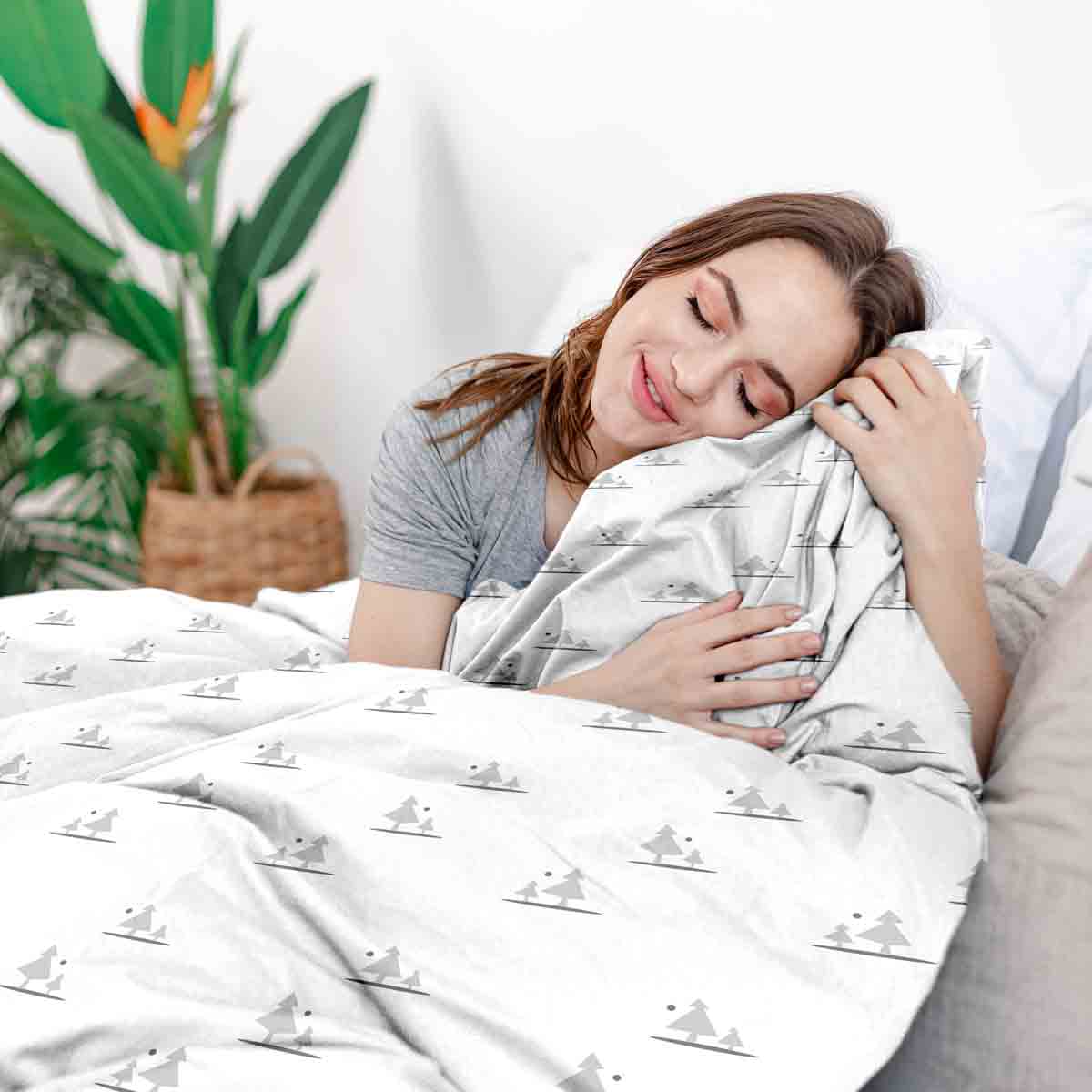 Couverture thérapeutique originale - Housse en coton Forêt au clair de lune