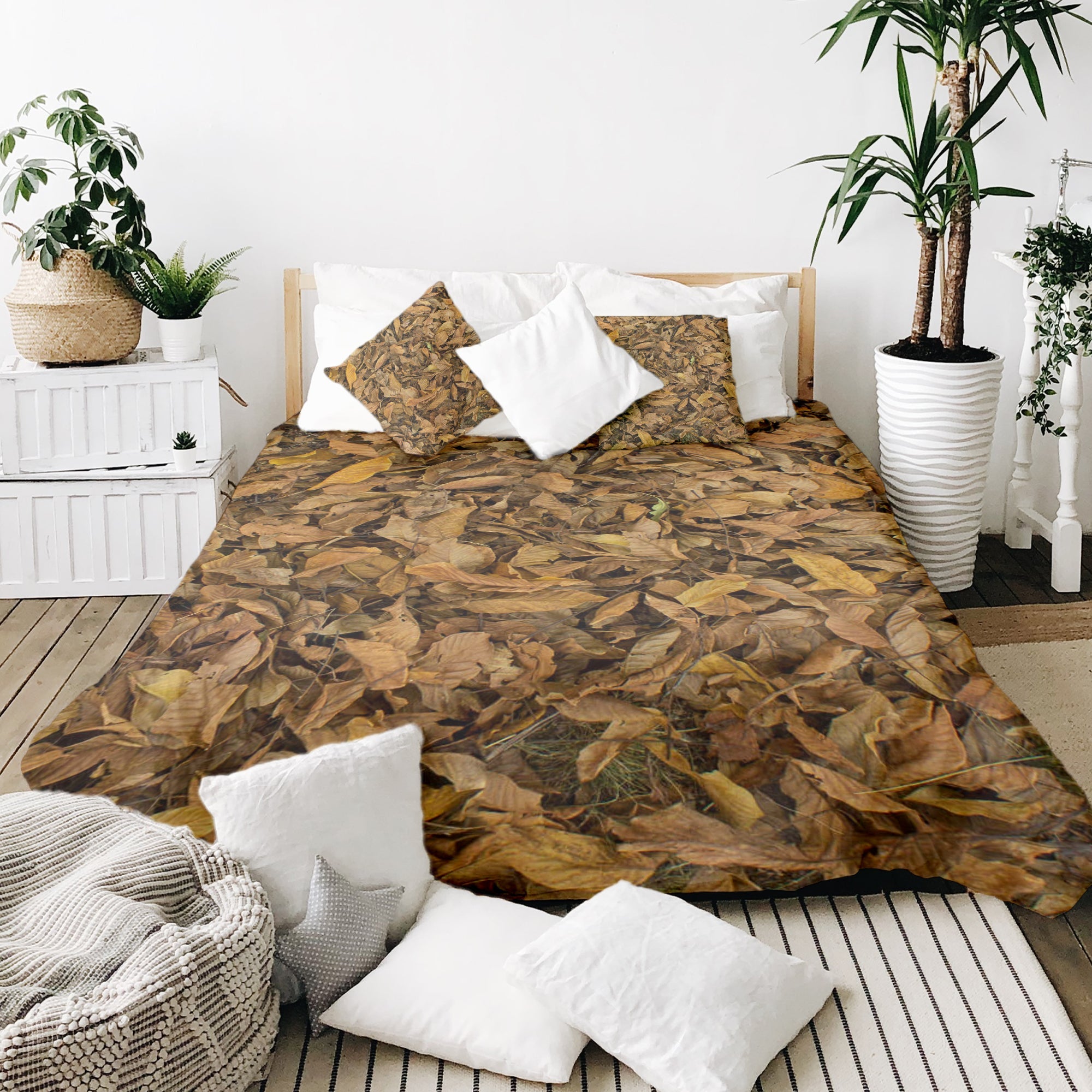 Couverture thérapeutique originale - Housse en coton Feuilles d'automne