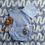 Original therapy blanket - cotton cover blue white waves