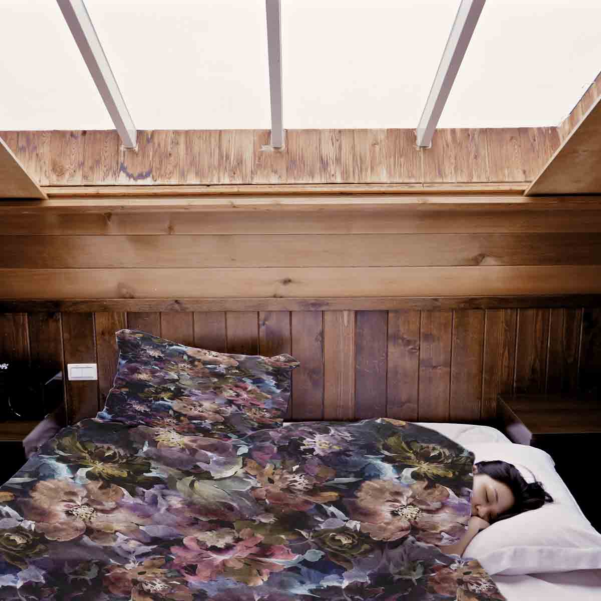 Ensemble de literie avec couverture thérapeutique Fleurs de mer