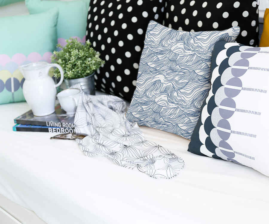 Coussin de santé vagues en bleu