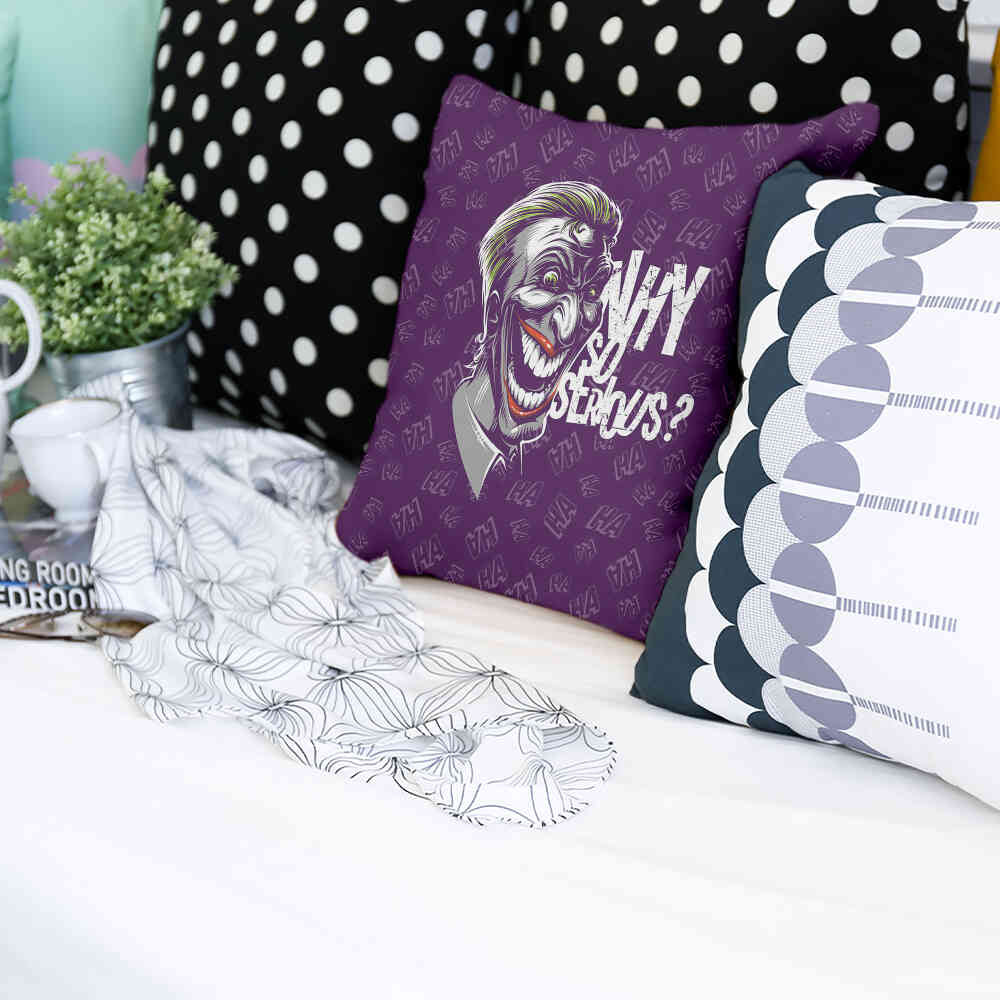 Coussin de santé violet Why So Serious?