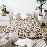 Original therapy blanket - cotton cover white with many chickens