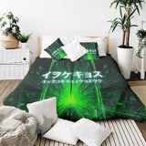 Original therapy blanket - cotton cover green with Chinese inscription