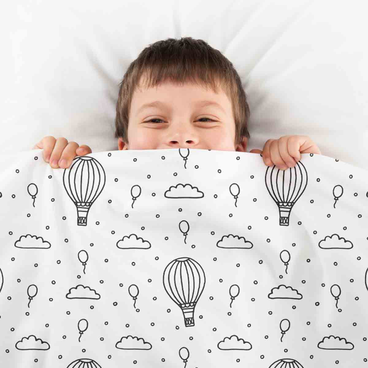 Couverture thérapeutique originale - Housse en coton Ballons à air chaud