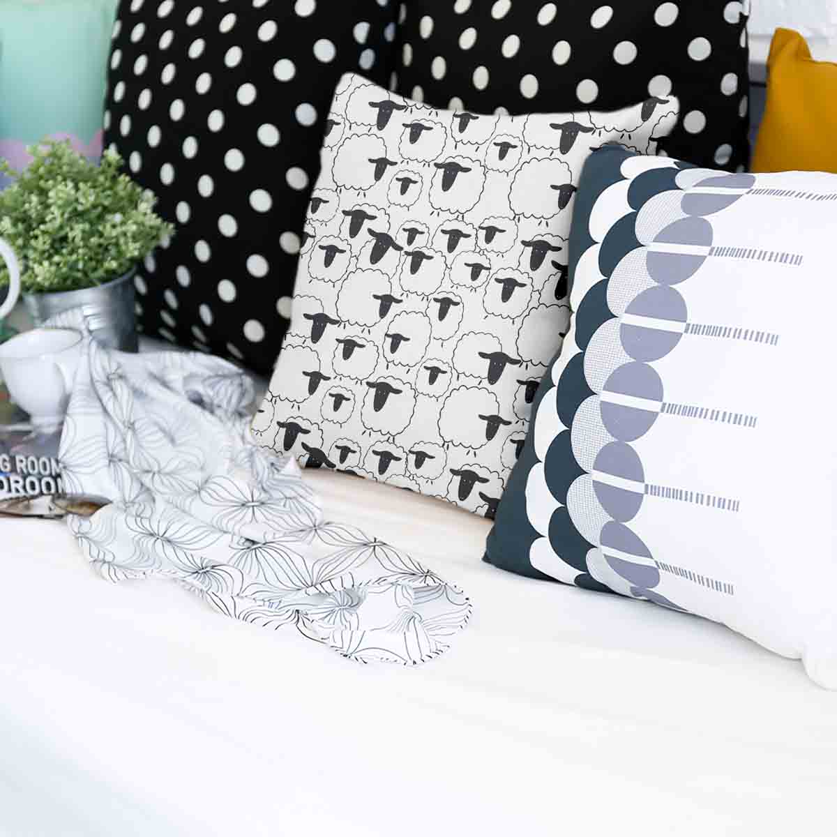 Coussin de santé blanc avec des moutons