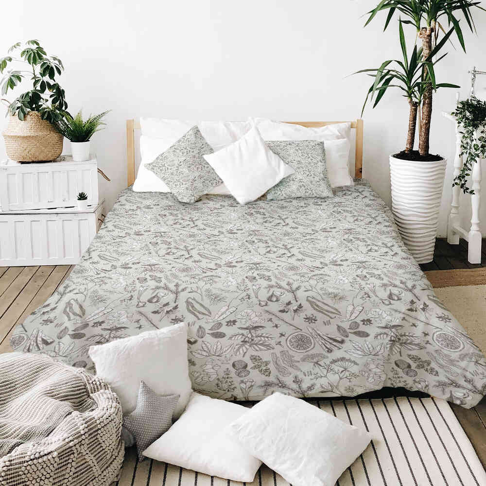 Therapy blankets bedding set gray spice