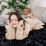 Therapy blanket bedding set, black horoscope