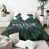 Therapy blanket and bedding set with The Matrix logo.
