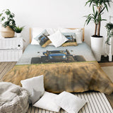 Original therapy blanket - cotton cover tractor in blue