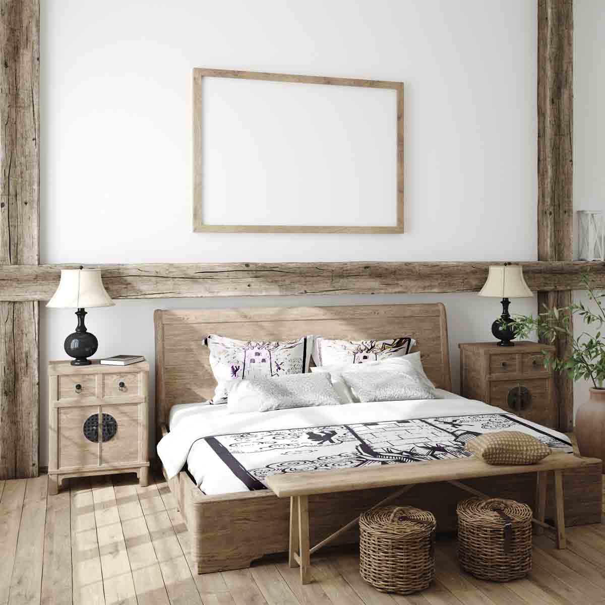 Ensemble de literie avec couverture thérapeutique blanc avec tour