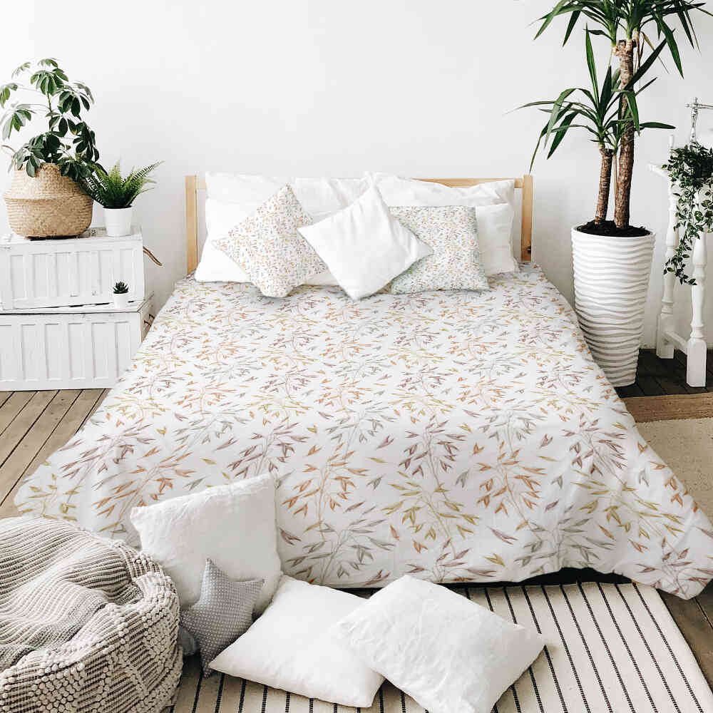 Therapy blankets bedding set with delicate colorful branches